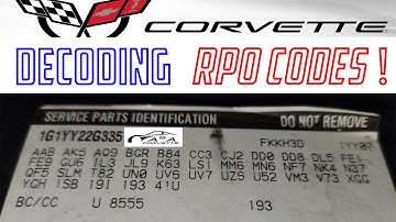 C5 Corvette RPO Codes (Find out what OPTIONS your C5 came With!)