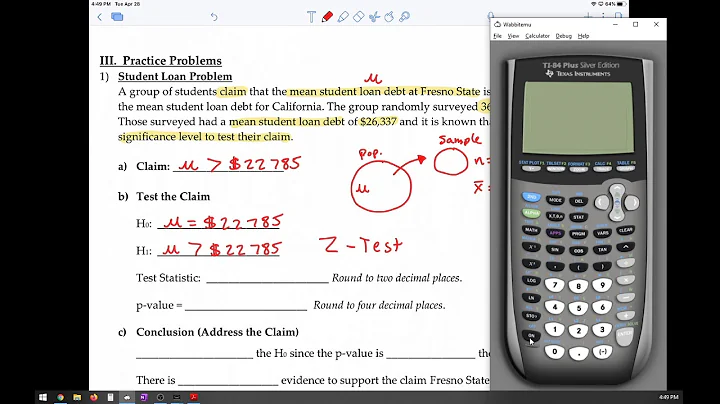 Hypothesis Testing: Claim About a Mean