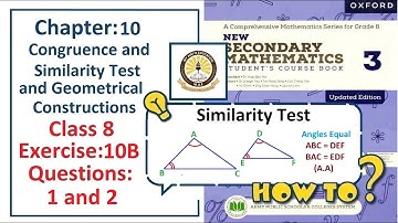 Exercise 10B Question 1, 2 – (SimilarityTest)  Complete solution – APS Math Class 8.