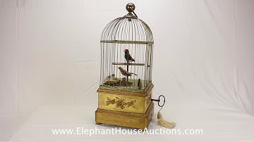 Bontems Singing Bird & Chicks Cage Coin Operated Automaton