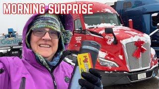 Snowy Morning at the Truck Stop | A Day in the Life of a Truck Driver and his Wife