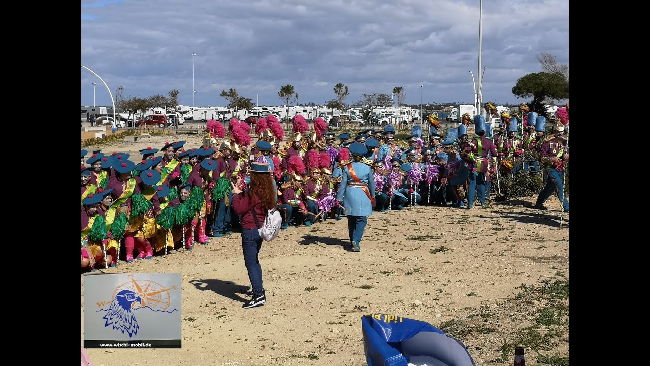 Stellplatz am Hafen Chipiona, Jerez de la Frontera, Rota, Karneval in Chipiona; Silvia + Bernd