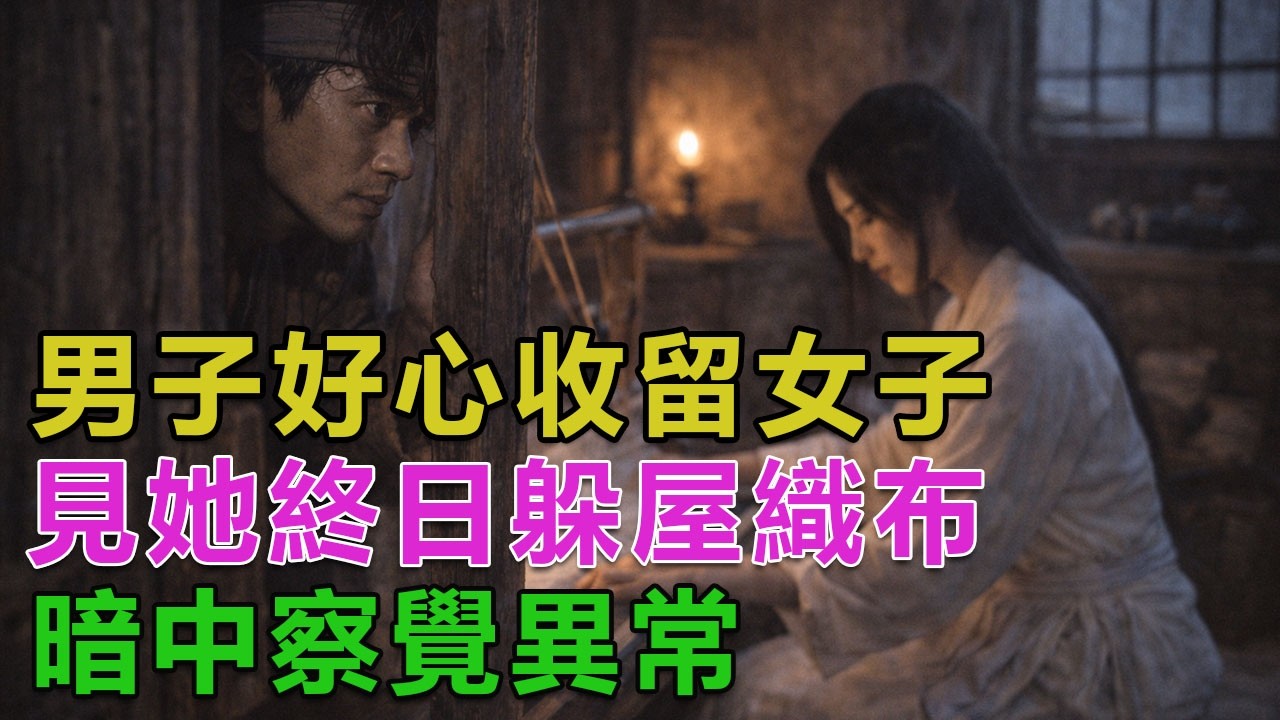 民間故事：男子好心收留女子，見她終日躲屋織布，暗中察覺異常