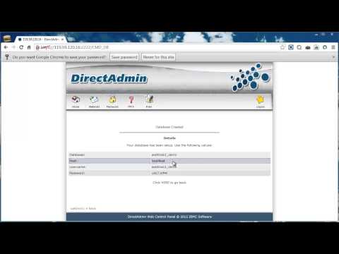 DirectAdmin สร้างฐานข้อมูล