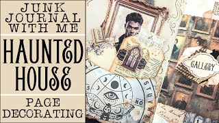 Haunted House Junk Journal Page Decorating Part 2 | Junk Journal With Me | Halloween Journal