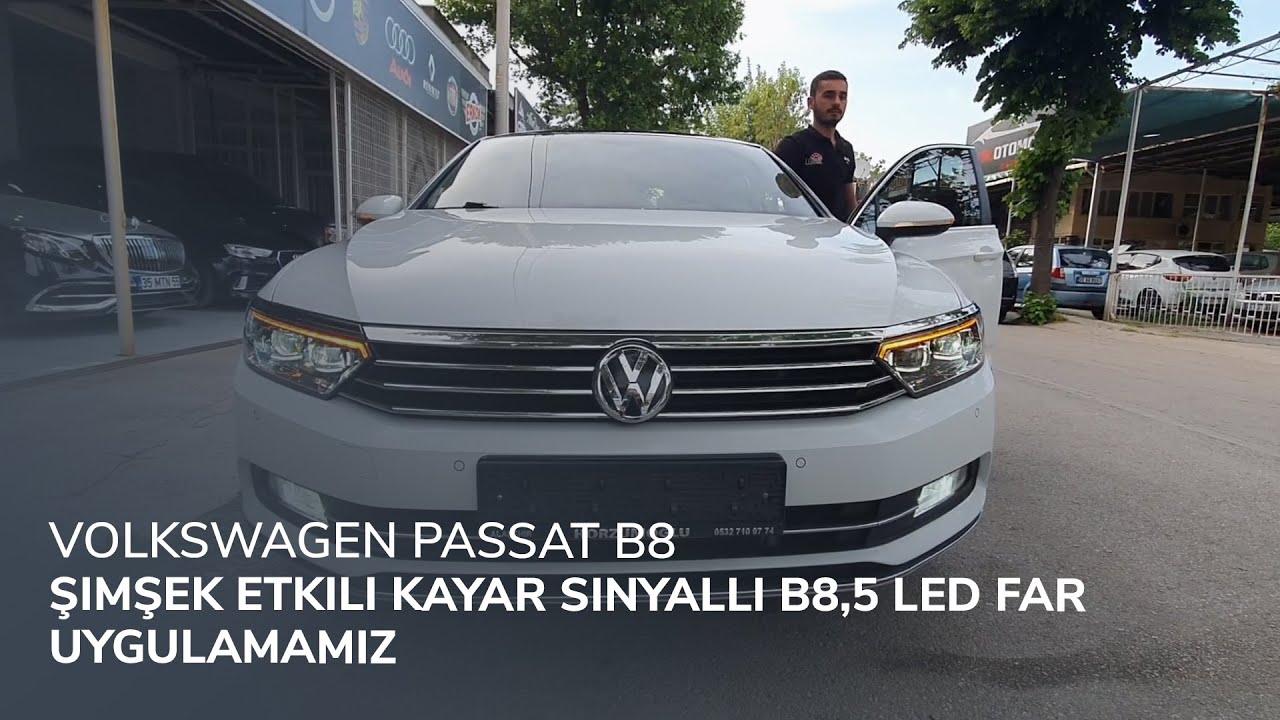 Volkswagen Passat B8 // Şimşek Etkili Kayar Sinyalli B8,5 Led Far Uygulamamız