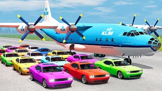 Cars Transportation on Biggest Airplane and Speed Bump Crashes - BeamNG.drive