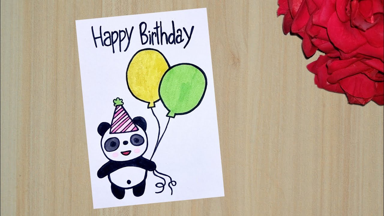 Birthday Drawing Card //How to Make Birthday Card //DIY Birthday Card Idea