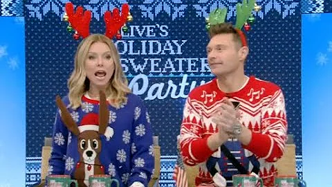 Kelly and Ryan Show off Christmas Sweaters