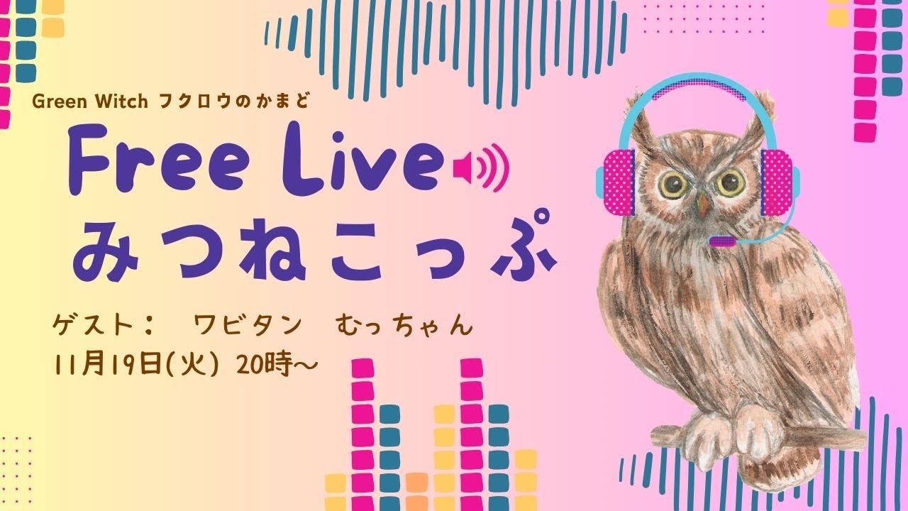 みつねこっぷ Free LIVE🦉11月19日 20時～📺ゲスト：ワビタン