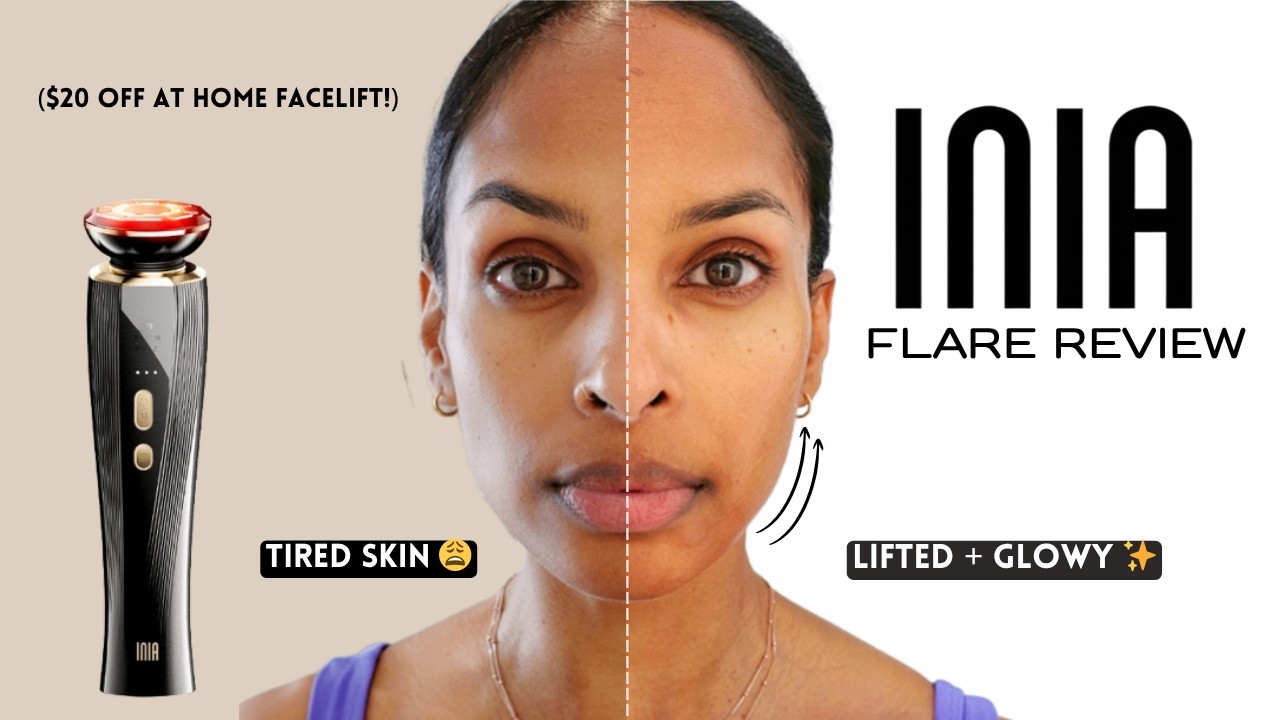 INIA Microcurrent Facial Device Review | First Time Using + Results ...