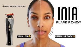 INIA Microcurrent Facial Device Review | First Time Using + Results After One Use!