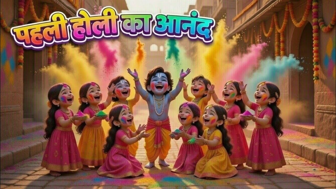 🌈 पहली होली का आनंद | ठाकुर जी–किशोरी जी का रंग उत्सव