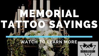 Memorial Tattoo Sayings  /  Using Cremation Ashes in Tattoo Ink For a Memorial Tattoo.