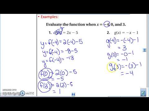 Algebra 1 5.4 lesson- Function Notation