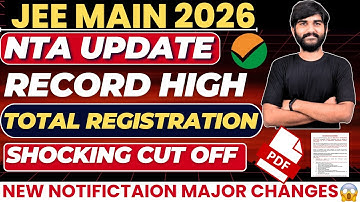 NTA SHOCKING Record Breaking🤯 ✅ Total Registration for JEE Main 2026 | how many students registered
