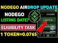 Nodego Airdrop New Update || Nodego Airdrop Wallet Connect || Nodego Airdrop Listing Update