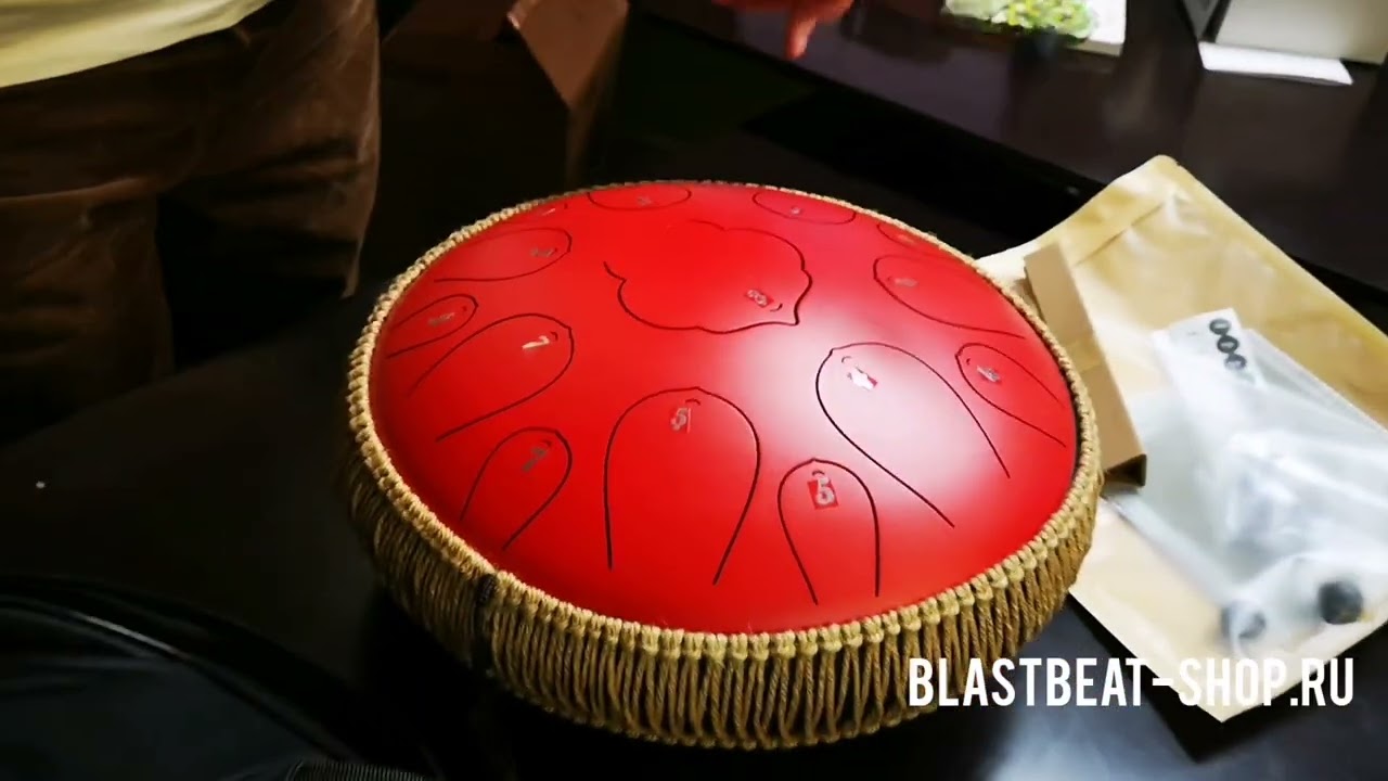 Глюкофон Drumfan на 15 нот, красный цвет - звучание