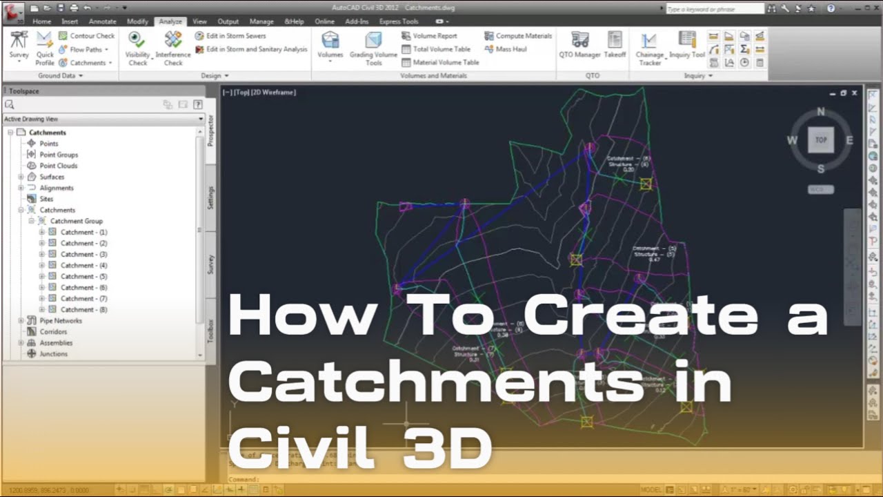 How to Create a  Catchments in civil 3d 