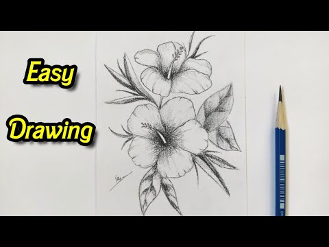 رسم سهل  رسم وردة بقلم الرصاص رسم نقوش ورد سهل للمبتدئين في تعليم الرسم  رسم سهل  رسومات سهلة