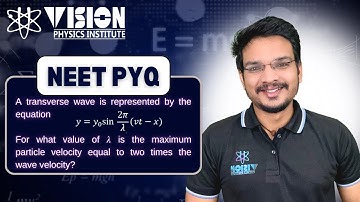 A transverse wave is represented by the equation y=y0 sin 2π/λ (νt-x). For what value of 𝜆 is the...