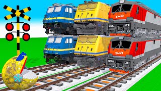 【踏切アニメ】あぶない電車 Ms PACMAN Vs 6 Train Crossing 🚦 Fumikiri 3D Railroad Crossing Animation #3