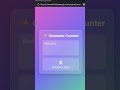 Simple Character Counter with Cool Animation ✨