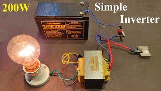 Inverter 12V DC to 220V AC Converter 200W - Simple Circuit without IC -  YouTube