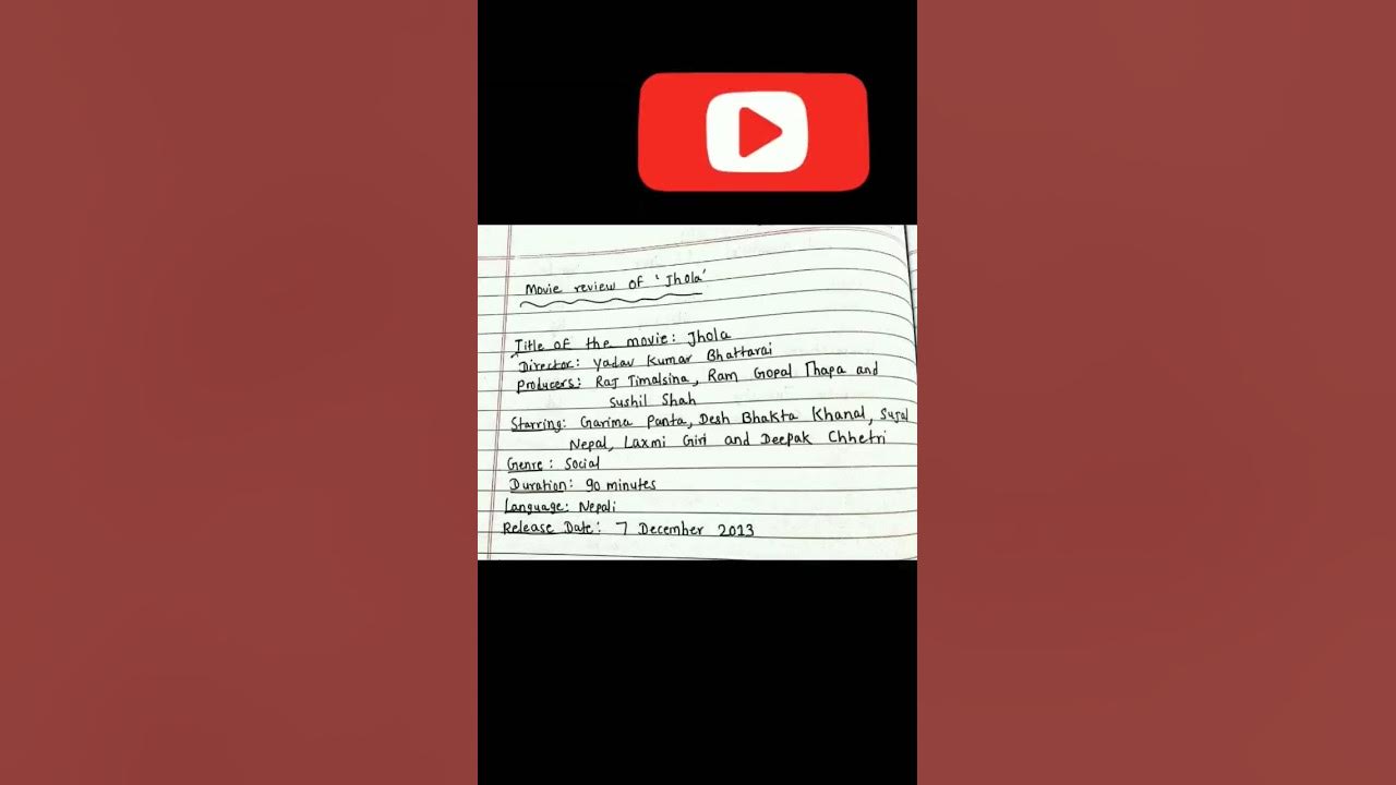 Writing a movie review movie review of jhola 'English' notes movie