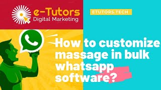 How to Customize massage on business whatsapp software