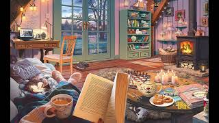 No Copyright Live Wallpaper of Cozy Living Room with Rain and Thunderstorm, Book and Kettle Boiling screenshot 2