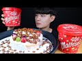 따뜻한생크림과 몰티져스케이크 리얼사운드 먹방ASMR MUKBANG Maltesers Chocolate cake&whipping cream チョコケーキ eating sounds