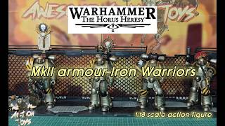 Warhammer The Horus Heresy Iron Warriors in MkII armour 1:18 scale action figures by Joytoy.