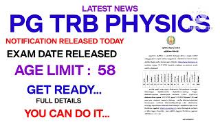PG TRB EXAM / LATEST NEWS/ NOTIFICATION RELEASED /PHYSICS/ONLINE CLASS /SYUDY MATERIAL