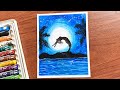 Mermaid Drawing for beginners with Oil Pastels step by step