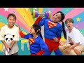 【寸劇】スーパーヒーローになりたい！元気な体を育てて家族を助けよう！　かえであーたん　Kaede & Ahtan’s Superhero Pretend Play Story