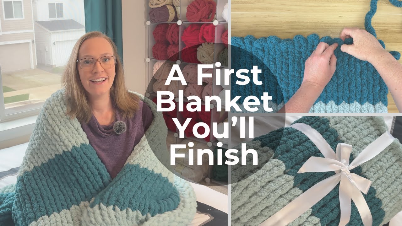 ⭐ The Easiest Finger Knit Blanket for Absolute Beginners