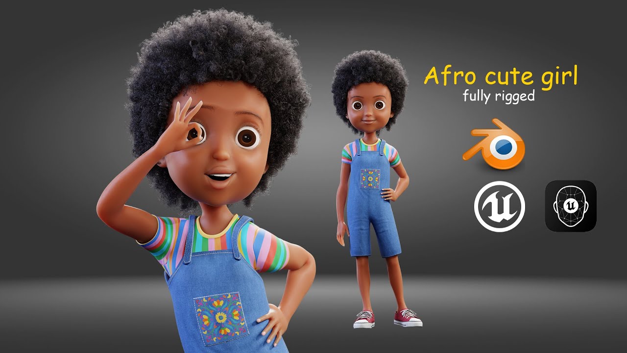Cartoon Black Girl Demo||Polycorn Studio - YouTube
