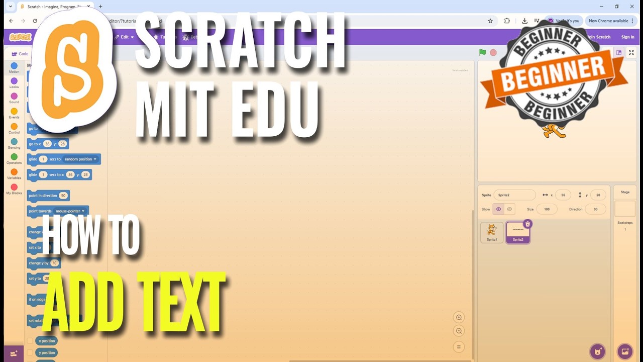 Scratch How To Add Text - YouTube