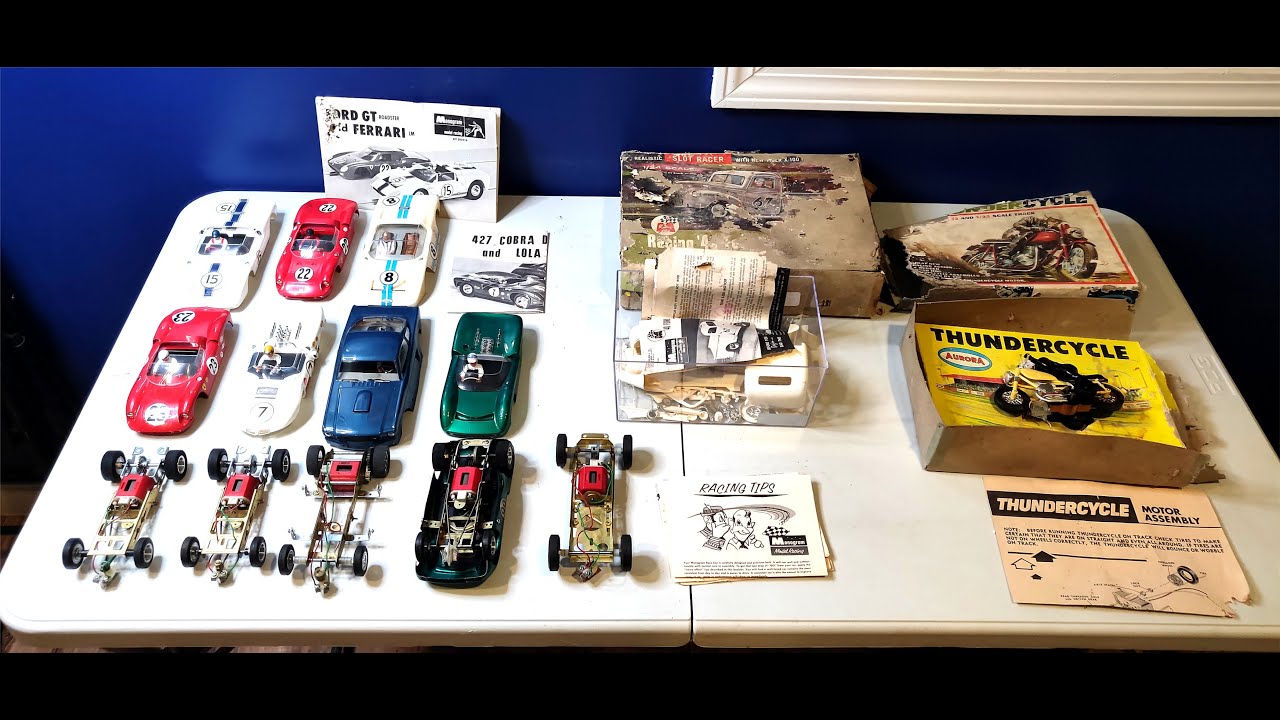 Five Vintage Monogram 1/24 slot cars plus extra bodies YouTube