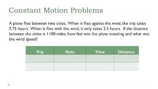Constant Motion Problems 1