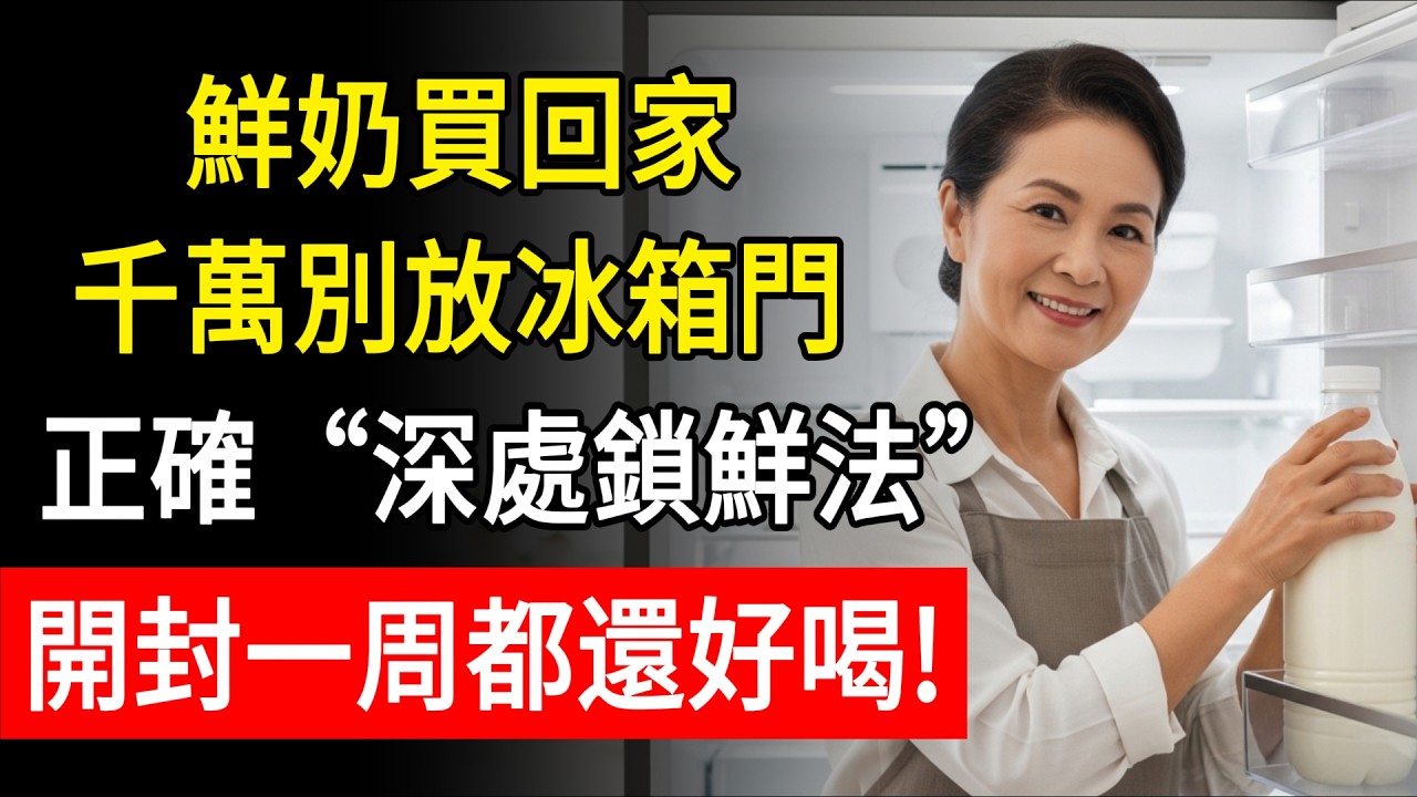 買回家的鮮奶，千萬別放冰箱門！很多阿姨都做錯了，難怪奶還沒過期就變酸，教你正確的“深處鎖鮮法”，放一周都像剛開封一樣香！#中老年生活 #養老生活 #食安
