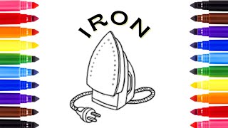 Let's Draw the Iron for kids and toddlers Step by Step #drawing #iron #art