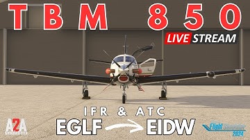 Livestream - Black Square Analog TBM 850 - IFR & ATC - EGLF to EIDW -Microsoft Flight Simulator 2024