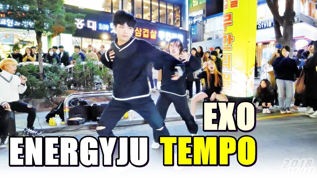 에너자이주 (ENERGYJU) - Tempo (엑소) @ 181201 홍대 거리공연 직캠 By SSoLEE