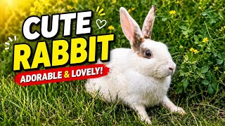 Cute White Rabbit in Nature 🐰🌼 | Adorable Bunny HD Video screenshot 2