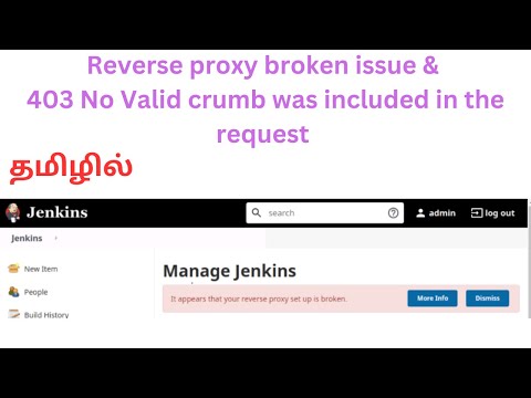 How to solve Reverse proxy broken issue or 403 No Valid crumb was included in the request | in Tamil
