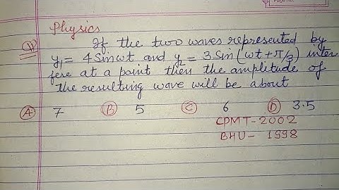 If the two waves represented by y1=4Sinwt and y2= 3Sin(wt+π/3) ..| neet 2026 physics solution 