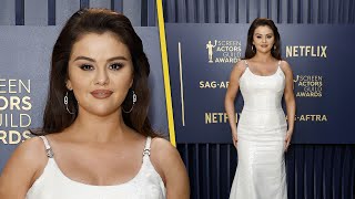 Selena Gomez Shines In White Sequin Gown At Sag Awards