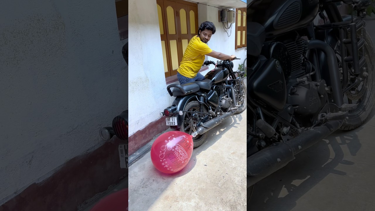 Balloon Attached With Bike Silencer #shorts